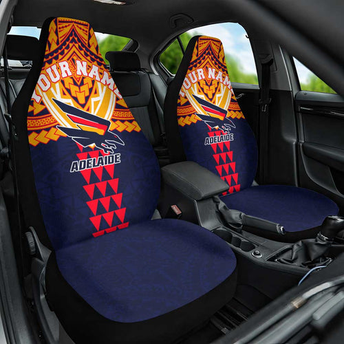Personalized Adelaide Crows Car Seat Cover Polynesian Tribal Pattern Heritage Football