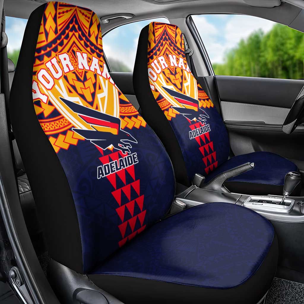 Personalized Adelaide Crows Car Seat Cover Polynesian Tribal Pattern Heritage Football