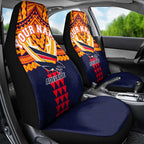Personalized Adelaide Crows Car Seat Cover Polynesian Tribal Pattern Heritage Football