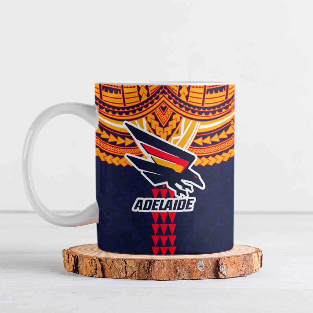 Personalized Adelaide Crows Ceramic Mug Polynesian Tribal Pattern Heritage Football