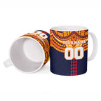 Personalized Adelaide Crows Ceramic Mug Polynesian Tribal Pattern Heritage Football