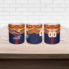 Personalized Adelaide Crows Ceramic Mug Polynesian Tribal Pattern Heritage Football