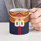 Personalized Adelaide Crows Ceramic Mug Polynesian Tribal Pattern Heritage Football