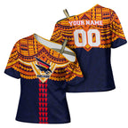 Personalized Adelaide Crows Cross Shoulder Shirt Polynesian Tribal Pattern Heritage Football