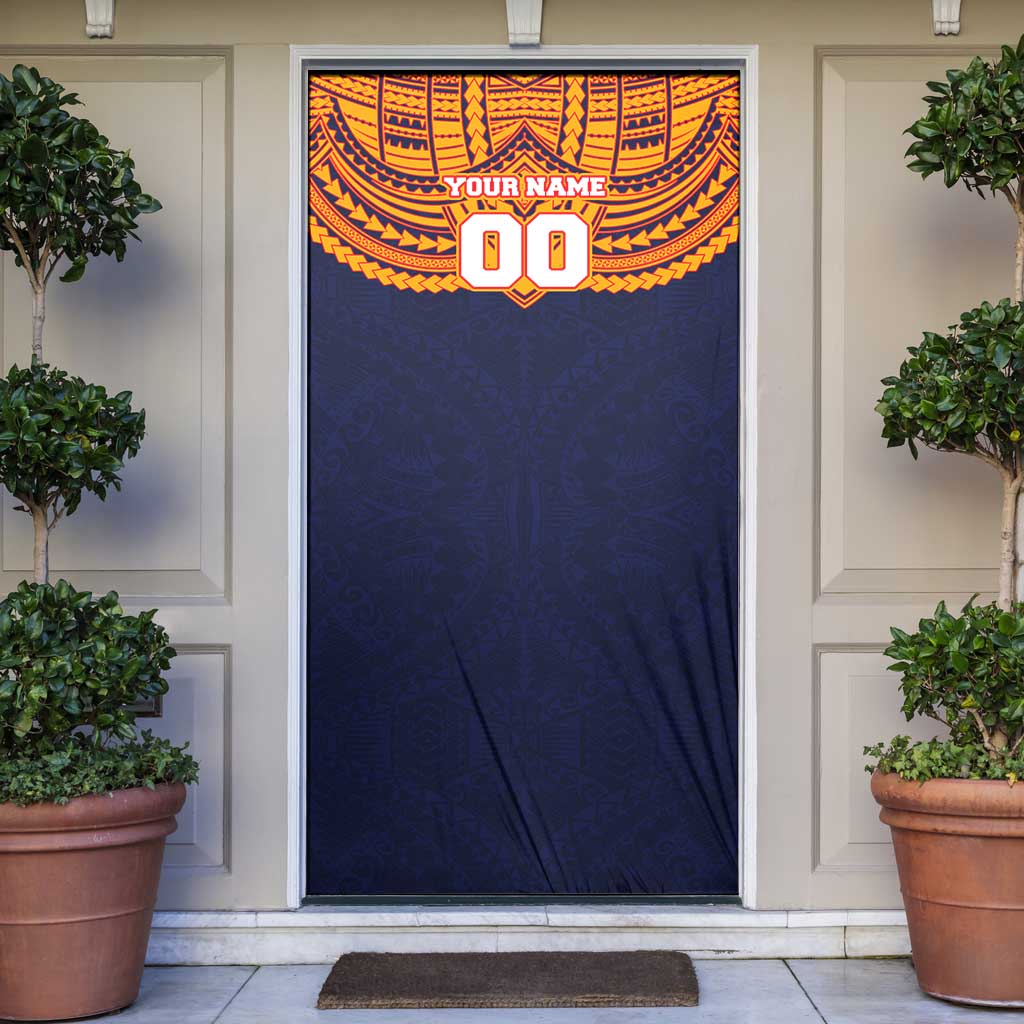 Personalized Adelaide Crows Door Cover Polynesian Tribal Pattern Heritage Football