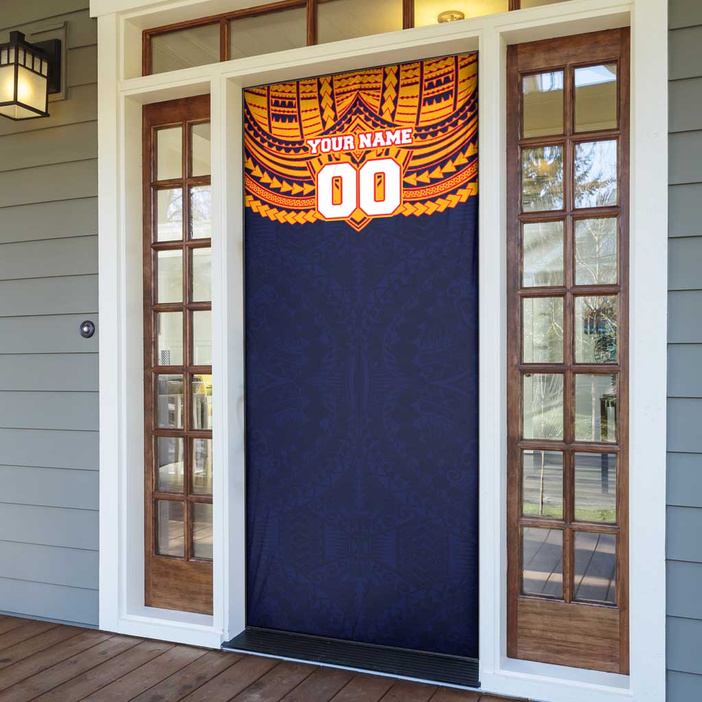 Personalized Adelaide Crows Door Cover Polynesian Tribal Pattern Heritage Football
