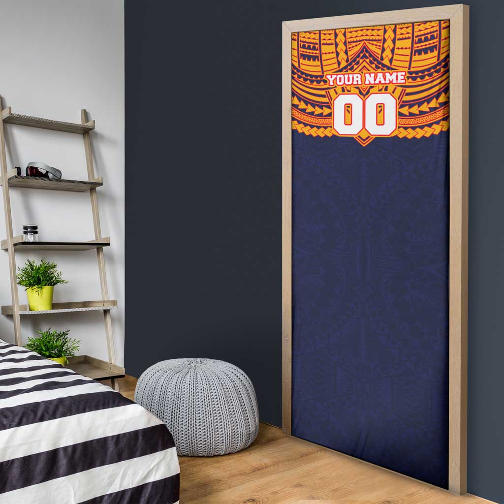 Personalized Adelaide Crows Door Cover Polynesian Tribal Pattern Heritage Football