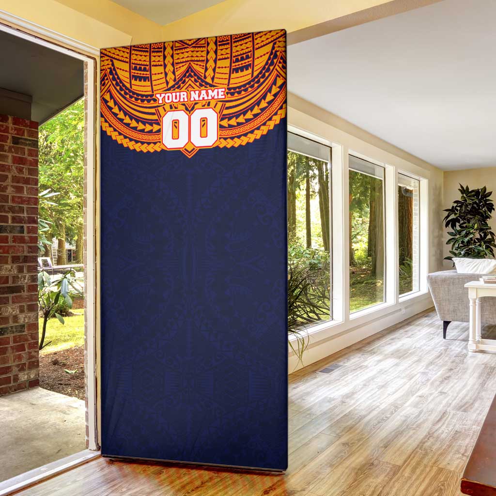 Personalized Adelaide Crows Door Cover Polynesian Tribal Pattern Heritage Football