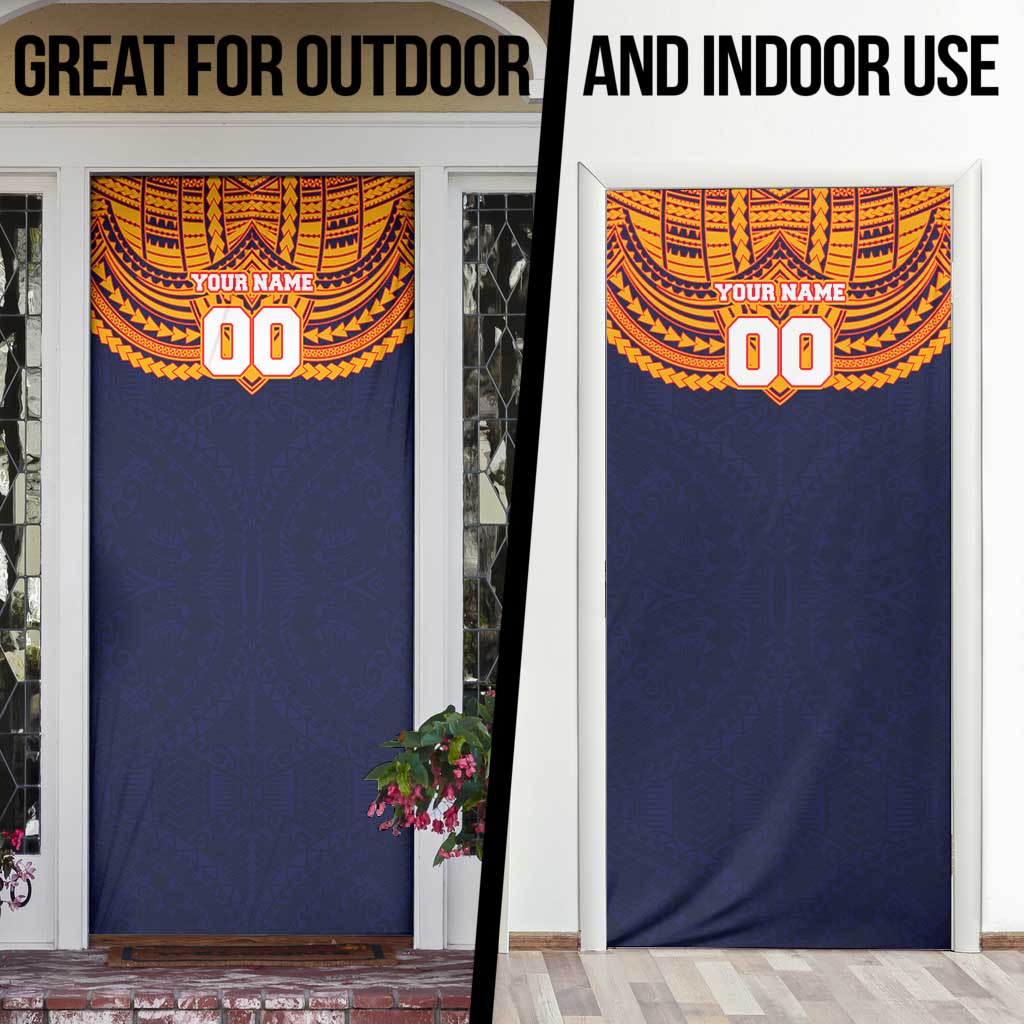 Personalized Adelaide Crows Door Cover Polynesian Tribal Pattern Heritage Football