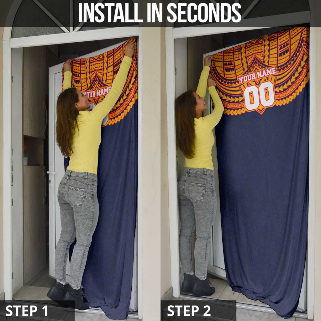Personalized Adelaide Crows Door Cover Polynesian Tribal Pattern Heritage Football