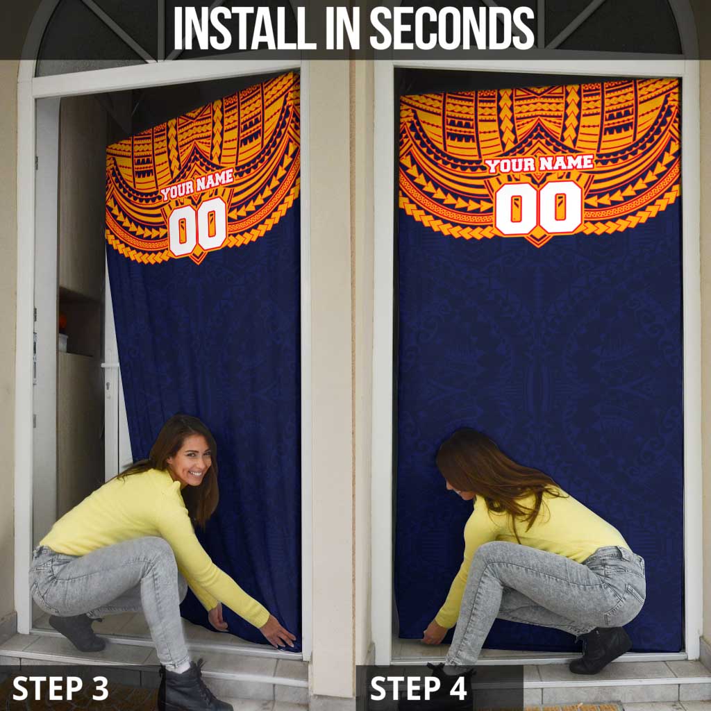 Personalized Adelaide Crows Door Cover Polynesian Tribal Pattern Heritage Football