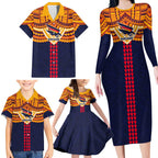 Personalized Adelaide Crows Family Matching Long Sleeve Bodycon Dress and Hawaiian Shirt Polynesian Tribal Pattern Heritage Football