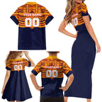 Personalized Adelaide Crows Family Matching Short Sleeve Bodycon Dress and Hawaiian Shirt Polynesian Tribal Pattern Heritage Football