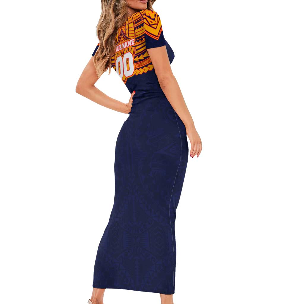 Personalized Adelaide Crows Family Matching Short Sleeve Bodycon Dress and Hawaiian Shirt Polynesian Tribal Pattern Heritage Football