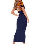 Personalized Adelaide Crows Family Matching Short Sleeve Bodycon Dress and Hawaiian Shirt Polynesian Tribal Pattern Heritage Football