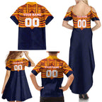 Personalized Adelaide Crows Family Matching Summer Maxi Dress and Hawaiian Shirt Polynesian Tribal Pattern Heritage Football