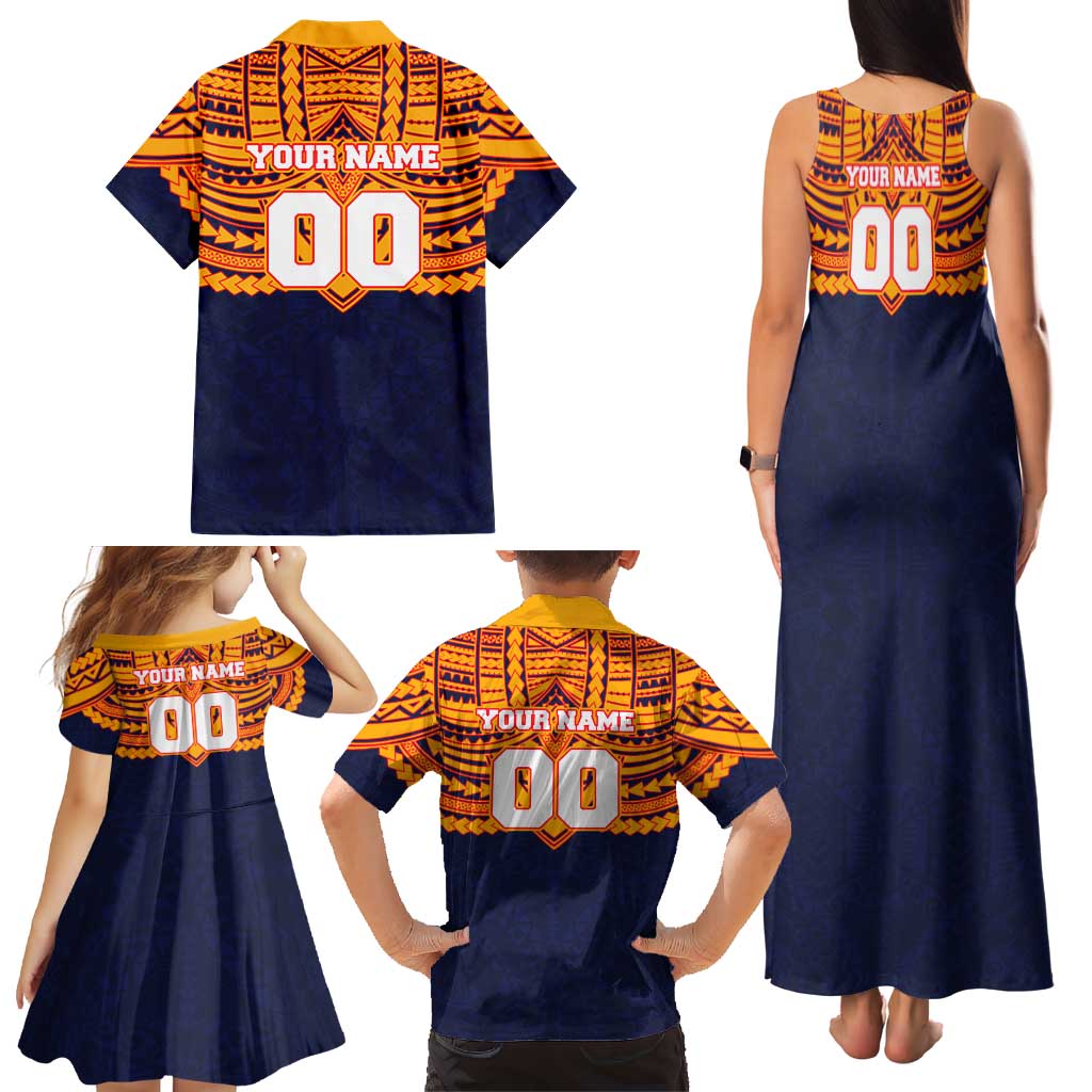Personalized Adelaide Crows Family Matching Tank Maxi Dress and Hawaiian Shirt Polynesian Tribal Pattern Heritage Football