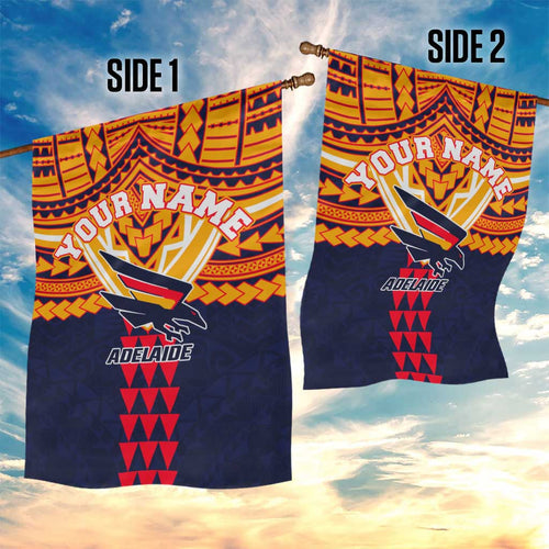 Personalized Adelaide Crows Garden Flag Polynesian Tribal Pattern Heritage Football