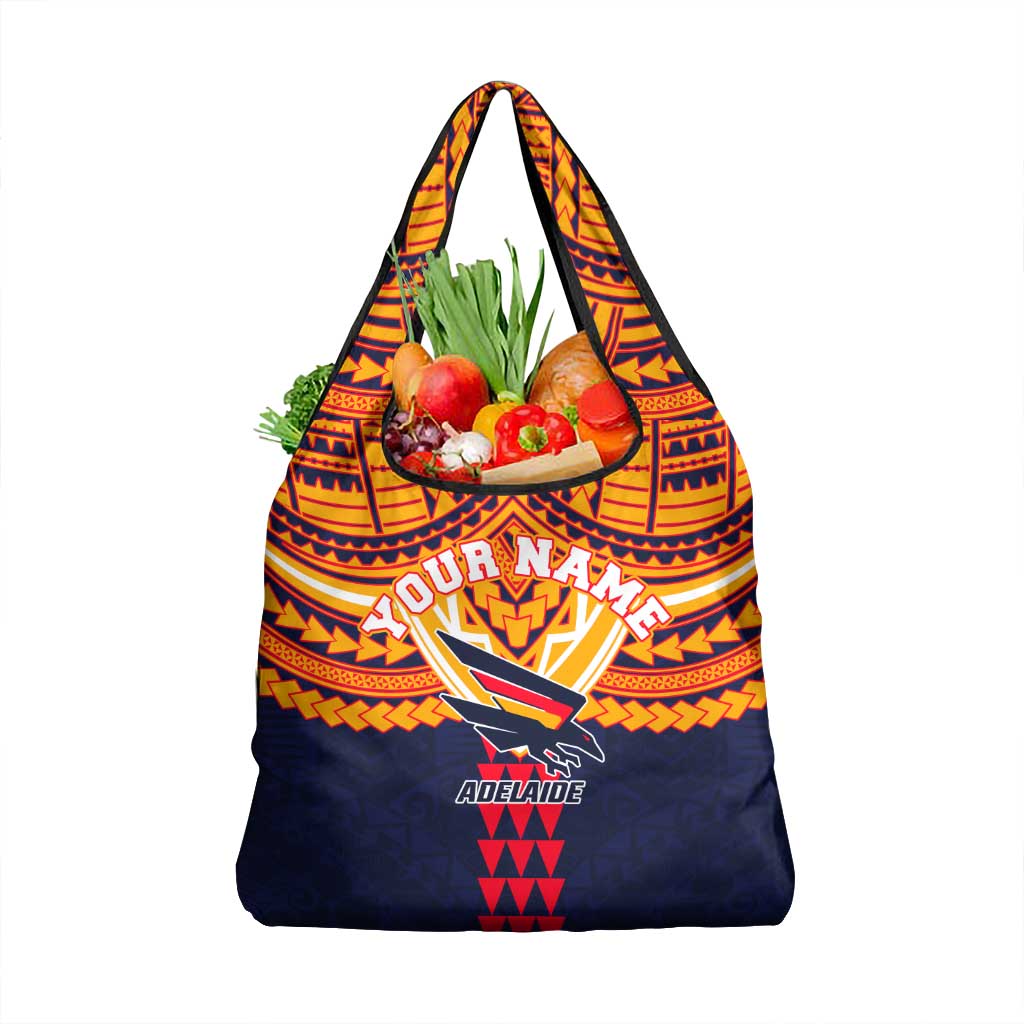 Personalized Adelaide Crows Grocery Bag Polynesian Tribal Pattern Heritage Football
