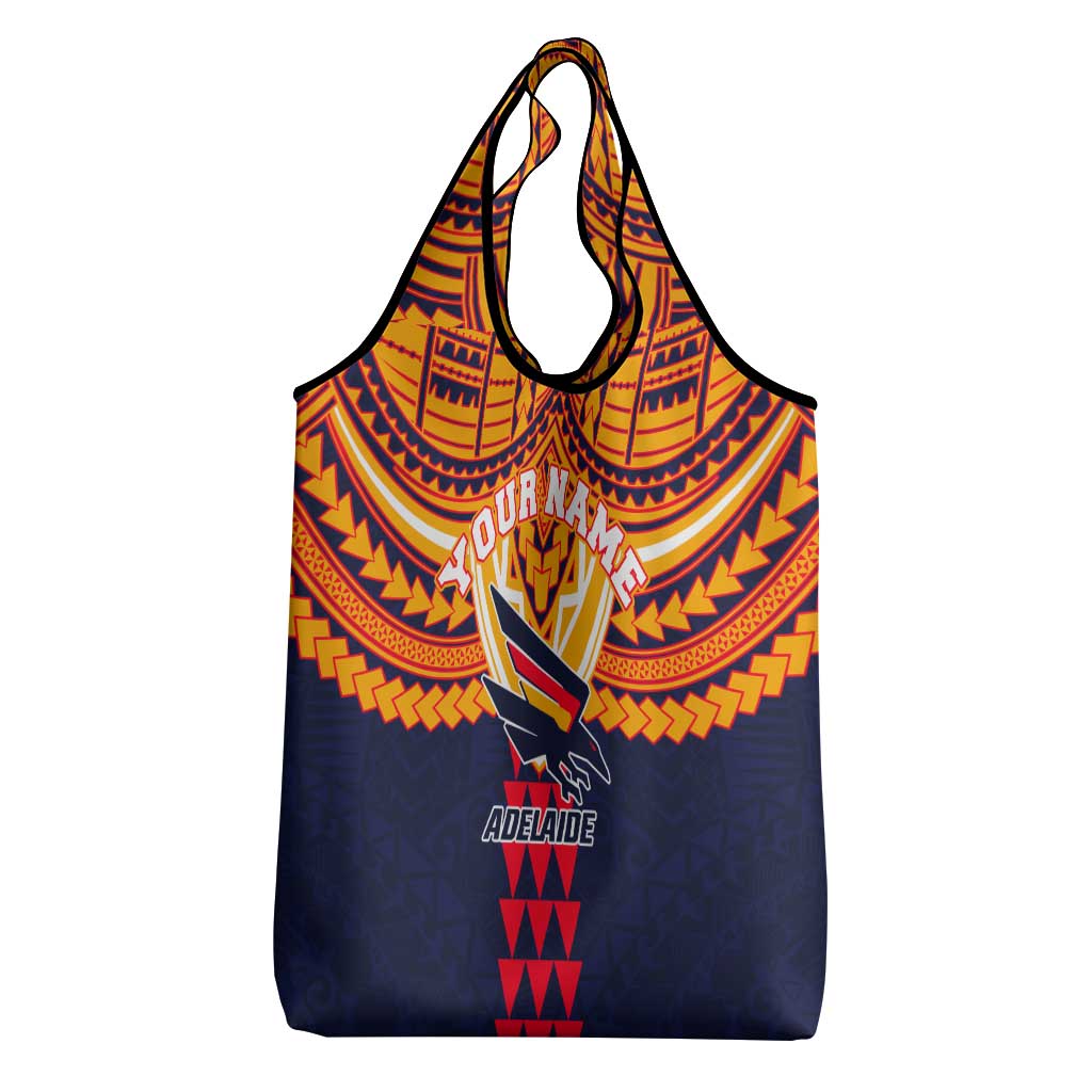 Personalized Adelaide Crows Grocery Bag Polynesian Tribal Pattern Heritage Football