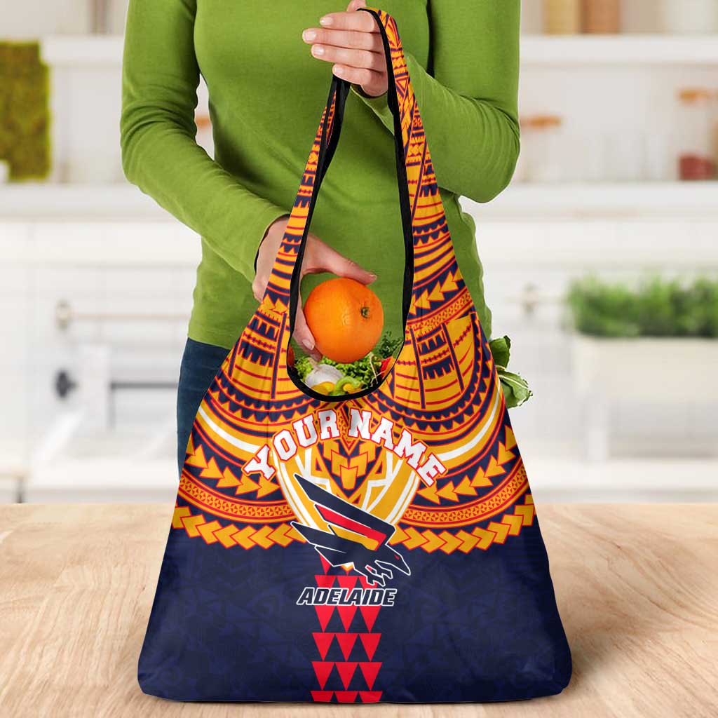 Personalized Adelaide Crows Grocery Bag Polynesian Tribal Pattern Heritage Football