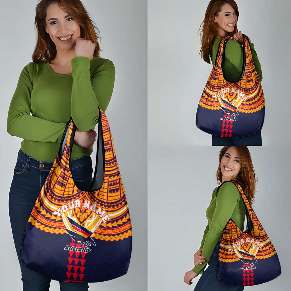 Personalized Adelaide Crows Grocery Bag Polynesian Tribal Pattern Heritage Football