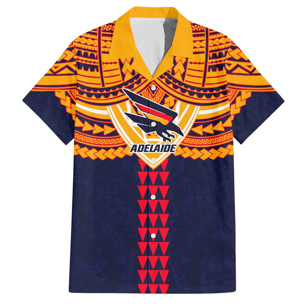 Personalized Adelaide Crows Hawaiian Shirt Polynesian Tribal Pattern Heritage Football