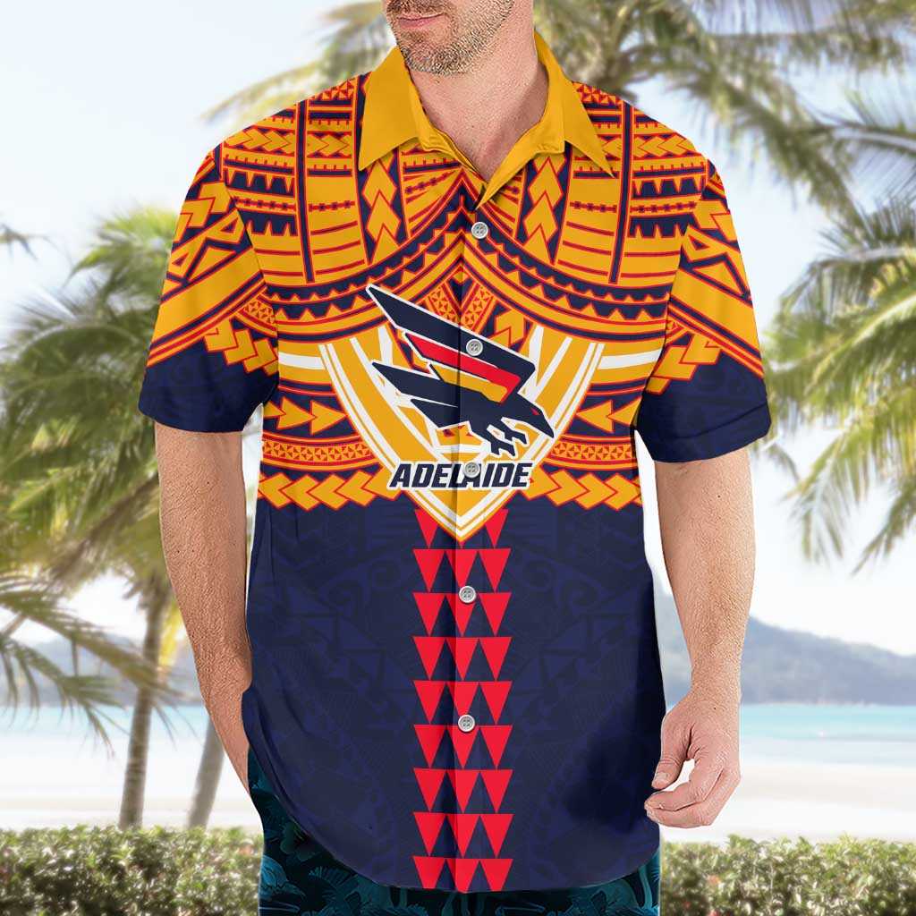 Personalized Adelaide Crows Hawaiian Shirt Polynesian Tribal Pattern Heritage Football
