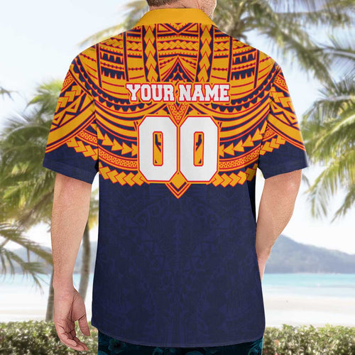 Personalized Adelaide Crows Hawaiian Shirt Polynesian Tribal Pattern Heritage Football