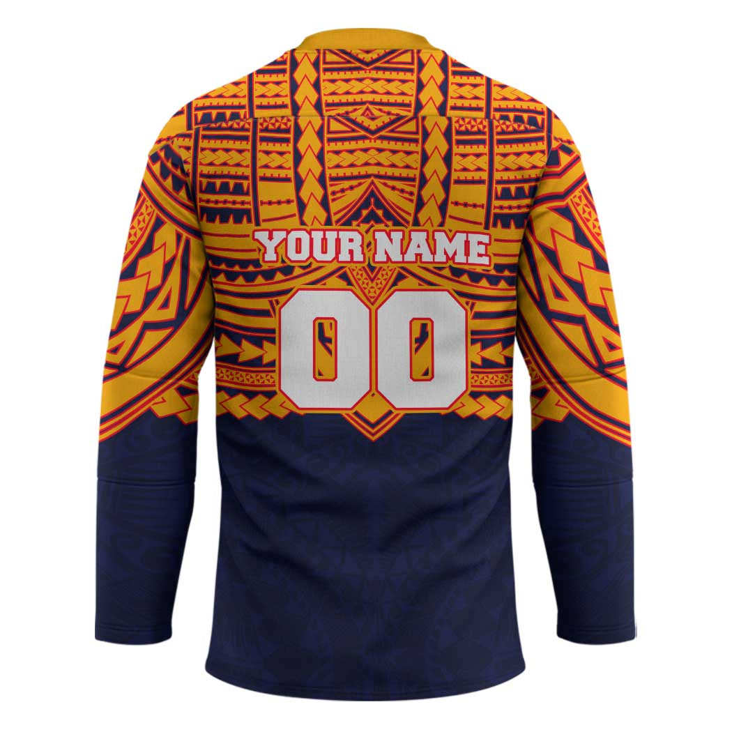 Personalized Adelaide Crows Hockey Jersey Polynesian Tribal Pattern Heritage Football