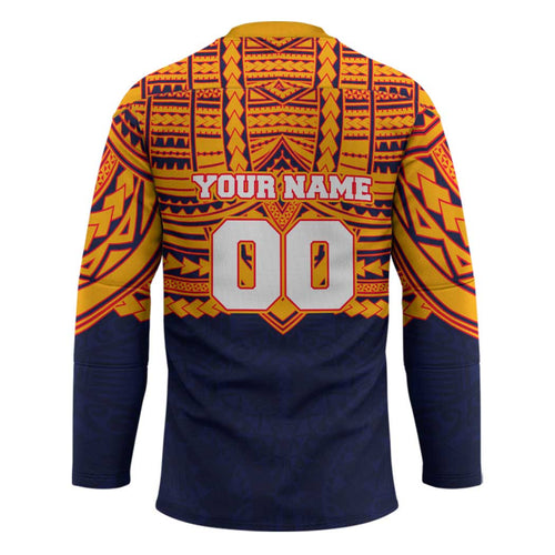 Personalized Adelaide Crows Hockey Jersey Polynesian Tribal Pattern Heritage Football