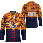 Personalized Adelaide Crows Hockey Jersey Polynesian Tribal Pattern Heritage Football