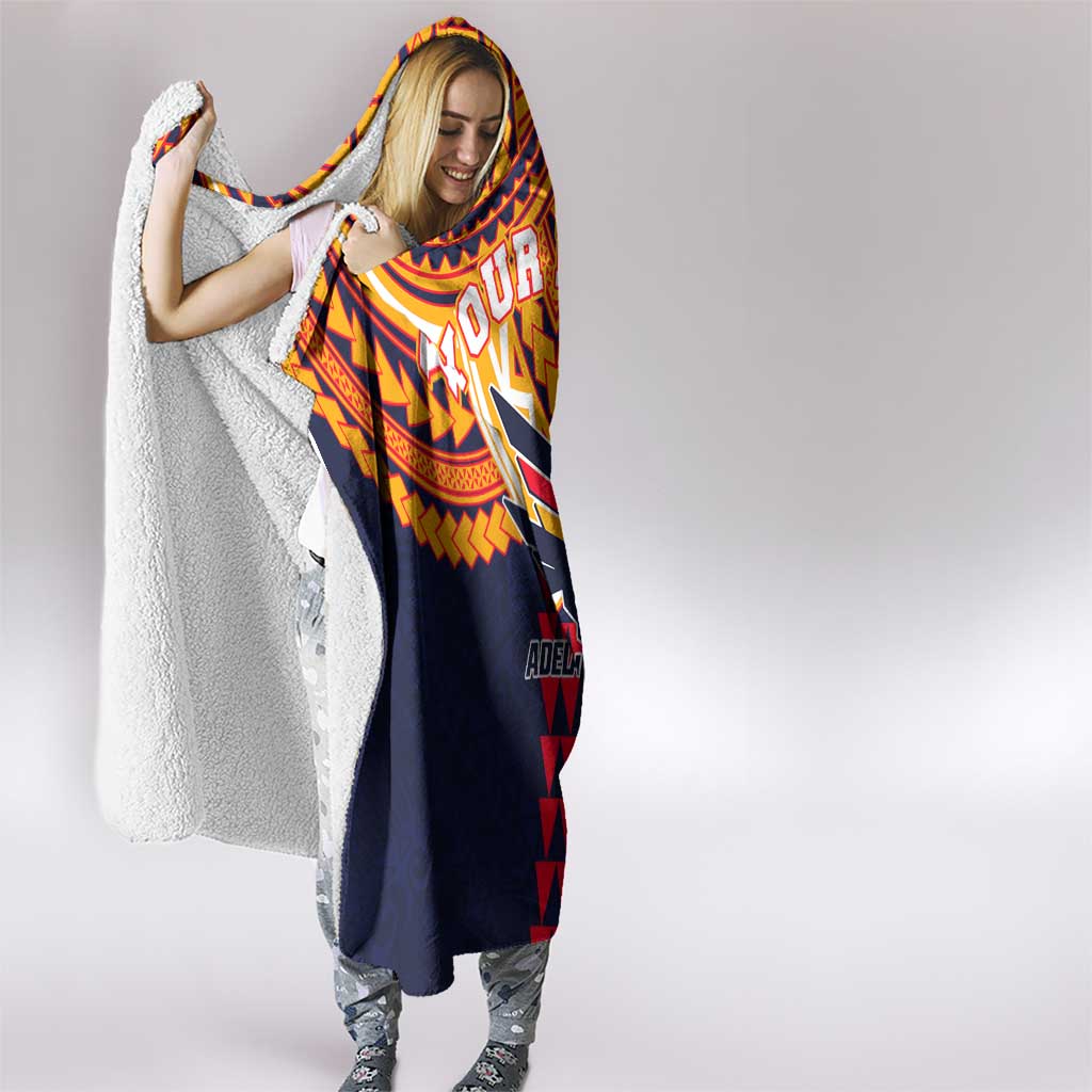 Personalized Adelaide Crows Hooded Blanket Polynesian Tribal Pattern Heritage Football