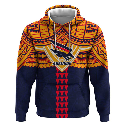 Personalized Adelaide Crows Hoodie Polynesian Tribal Pattern Heritage Football