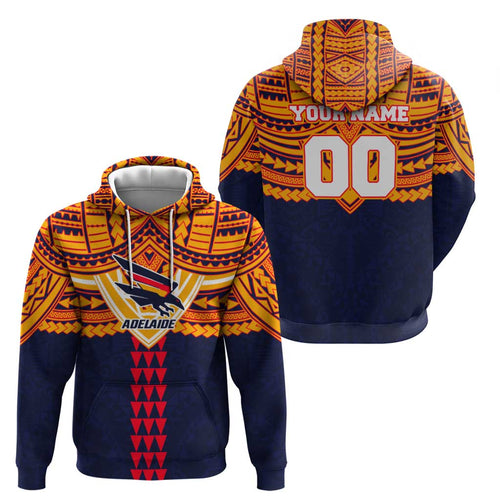 Personalized Adelaide Crows Hoodie Polynesian Tribal Pattern Heritage Football