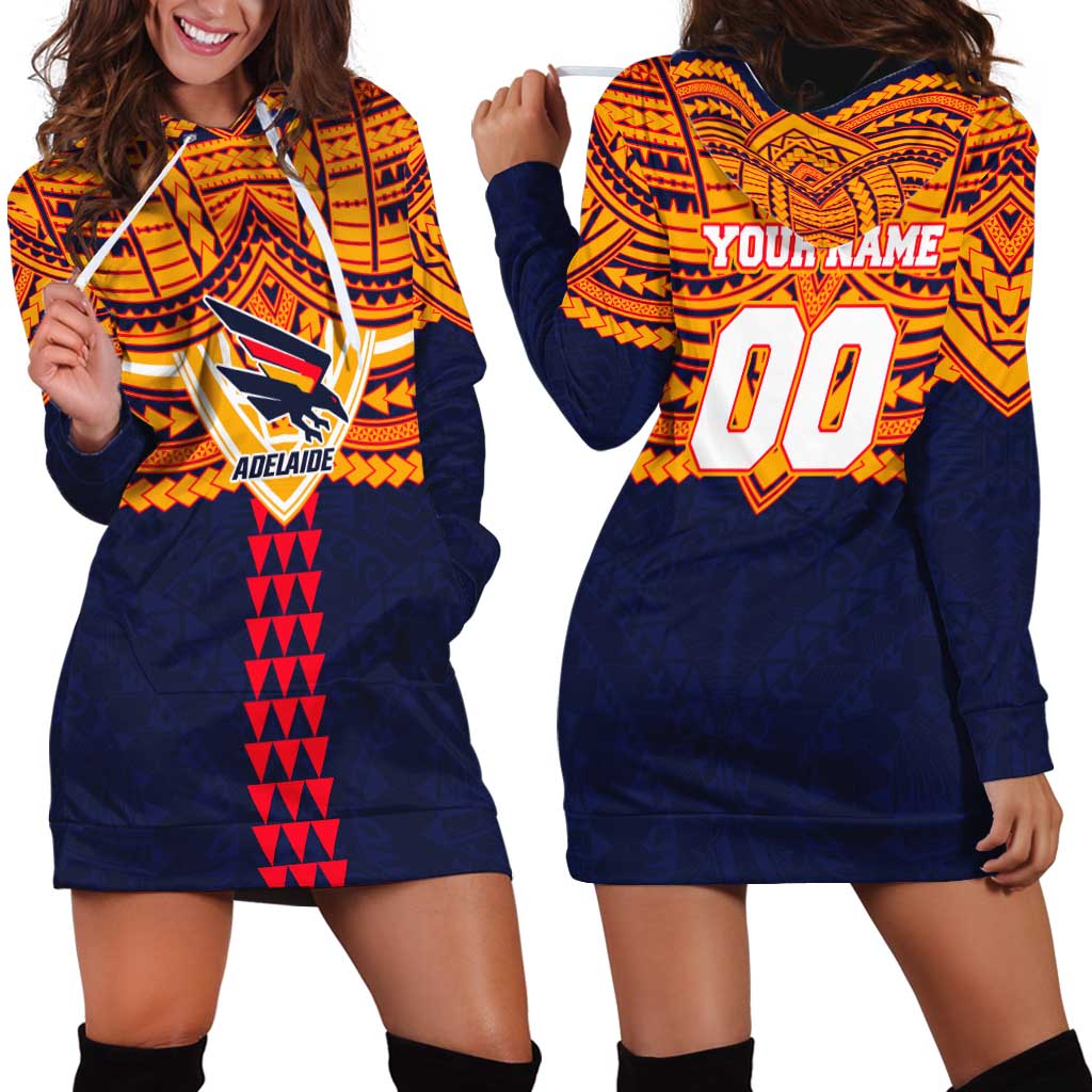 Personalized Adelaide Crows Hoodie Dress Polynesian Tribal Pattern Heritage Football