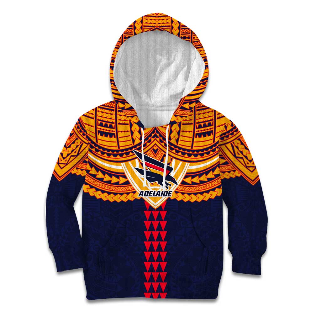 Personalized Adelaide Crows Kid Hoodie Polynesian Tribal Pattern Heritage Football