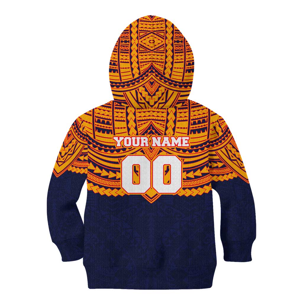 Personalized Adelaide Crows Kid Hoodie Polynesian Tribal Pattern Heritage Football