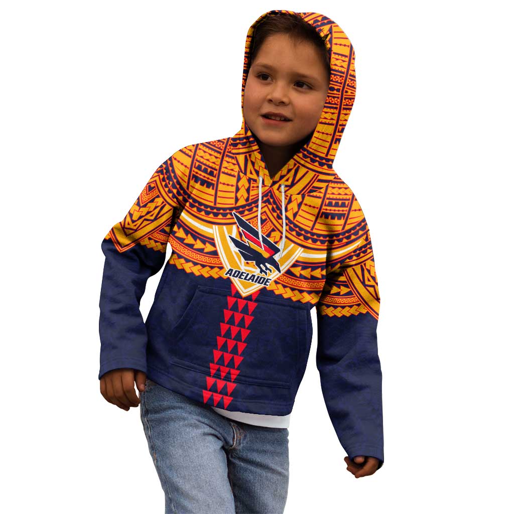 Personalized Adelaide Crows Kid Hoodie Polynesian Tribal Pattern Heritage Football