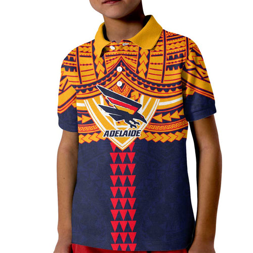 Personalized Adelaide Crows Kid Polo Shirt Polynesian Tribal Pattern Heritage Football