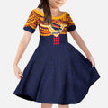 Personalized Adelaide Crows Kid Short Sleeve Dress Polynesian Tribal Pattern Heritage Football