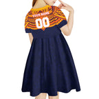 Personalized Adelaide Crows Kid Short Sleeve Dress Polynesian Tribal Pattern Heritage Football