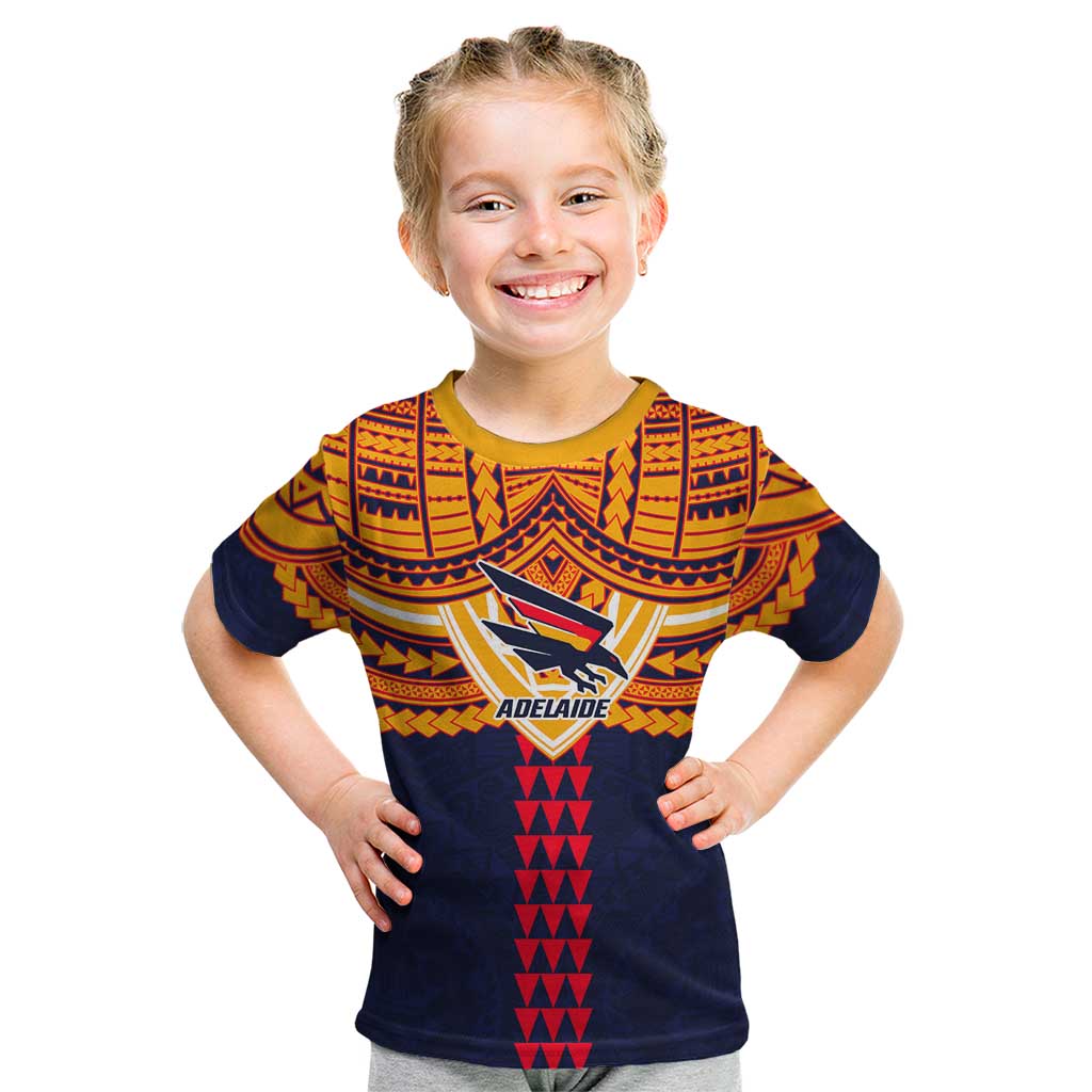 Personalized Adelaide Crows Kid T Shirt Polynesian Tribal Pattern Heritage Football