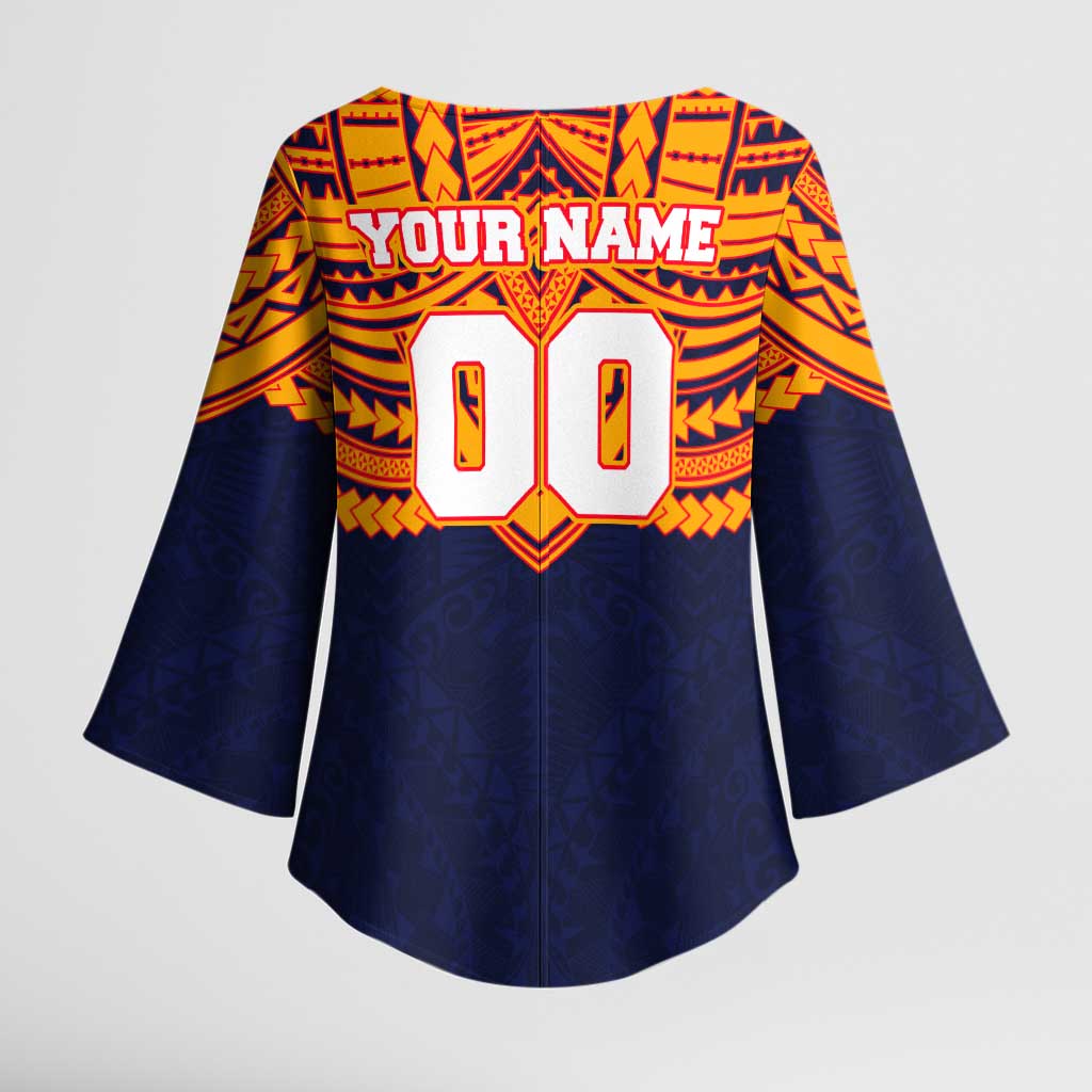 Personalized Adelaide Crows Kimono Sleeve Blouse Polynesian Tribal Pattern Heritage Football