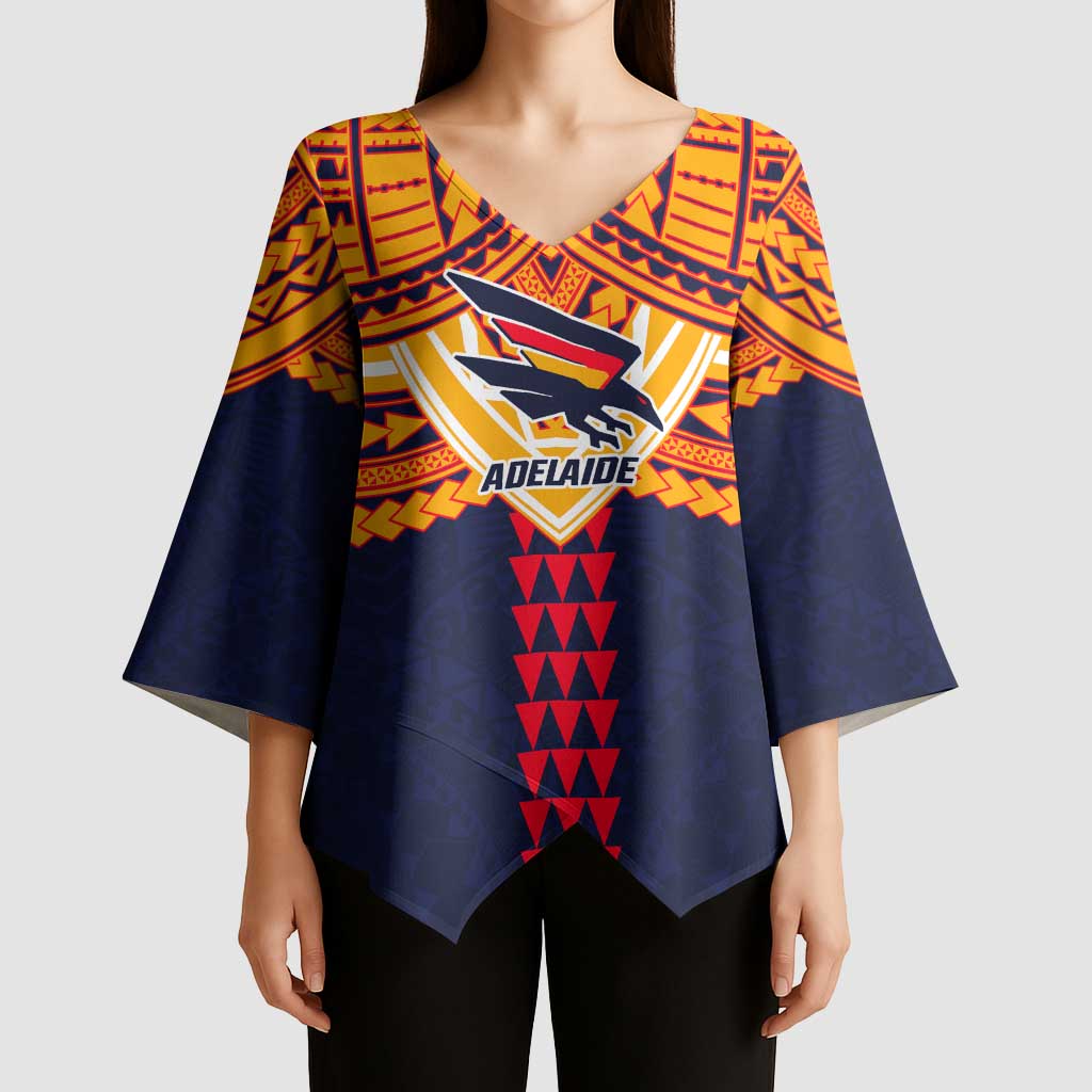 Personalized Adelaide Crows Kimono Sleeve Blouse Polynesian Tribal Pattern Heritage Football