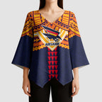 Personalized Adelaide Crows Kimono Sleeve Blouse Polynesian Tribal Pattern Heritage Football