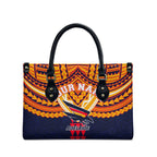 Personalized Adelaide Crows Leather Bag Polynesian Tribal Pattern Heritage Football