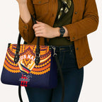 Personalized Adelaide Crows Leather Bag Polynesian Tribal Pattern Heritage Football