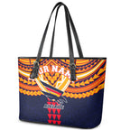 Personalized Adelaide Crows Leather Tote Bag Polynesian Tribal Pattern Heritage Football