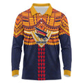 Personalized Adelaide Crows Long Sleeve Polo Shirt Polynesian Tribal Pattern Heritage Football